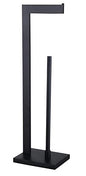 GERZWY SUS 304 Stainless Steel Toilet Paper Holder, Free Standing Lavatory Pedestal Toilet Paper Stand with Reserve, Matte Black DZY004-BK - color: Black