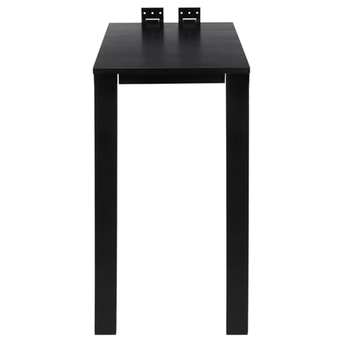 Folding Dining Table, Wall Mounted Folding Table with Support Legs, 29.52 x 15.75 x 29.13 Inch Sturdy Kitchen Desk, Wooden Desk for Small Space Bedroom Living Room Study Room Lounge Office (Black) - color: Black