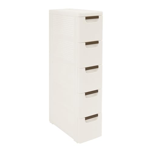 5 Drawers Slim Bathroom Storage Cabinet,Narrow Plastic Storage Cart,Rolling Dresser on Wheels for Living Room,Bathroom,Kitchen - size: 5 Drawers