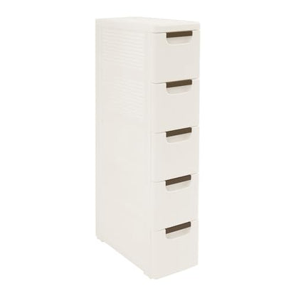 5 Drawers Slim Bathroom Storage Cabinet,Narrow Plastic Storage Cart,Rolling Dresser on Wheels for Living Room,Bathroom,Kitchen - size: 5 Drawers