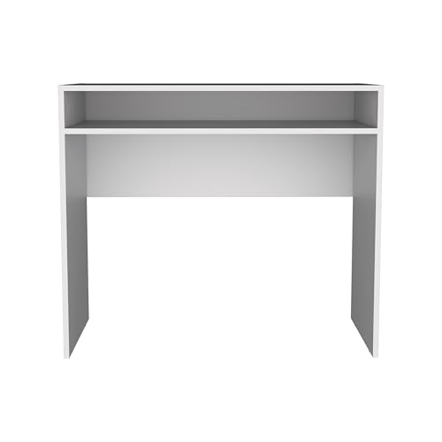 Stella 35" Wide Writing Desk with Shelf for Home Office, Bedroom, Living Room - Compact Space-Saving Desk with Open Storage
