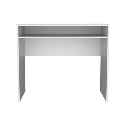 Stella 35" Wide Writing Desk with Shelf for Home Office, Bedroom, Living Room - Compact Space-Saving Desk with Open Storage