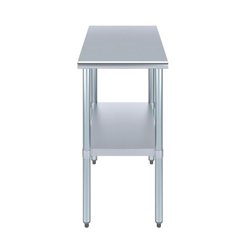 30" x 18" Stainless Steel Prep Table – NSF Certified Heavy Duty Work Table for Home & Commercial Use – Galvanized Undershelf & Legs - size: 18x30