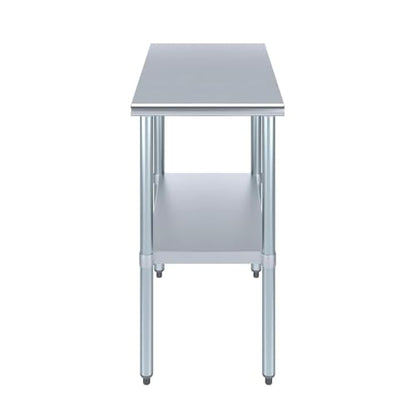 30" x 18" Stainless Steel Prep Table – NSF Certified Heavy Duty Work Table for Home & Commercial Use – Galvanized Undershelf & Legs - size: 18x30