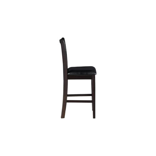 New Classic Furniture Gia Counter Dining Chair (Set of Four), Black PU Upholstered Seat & Back Rest, Ebony - color: Ebony, size: Set of 4, style: Counter Chair