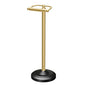 Gatco 1436MXB, Freestanding Toilet Paper Holder, 22” H, Matte Black Polished Brass/Floor Standing Weighted Base Toilet Paper Holder Stand - color: Matte Black Polished Brass
