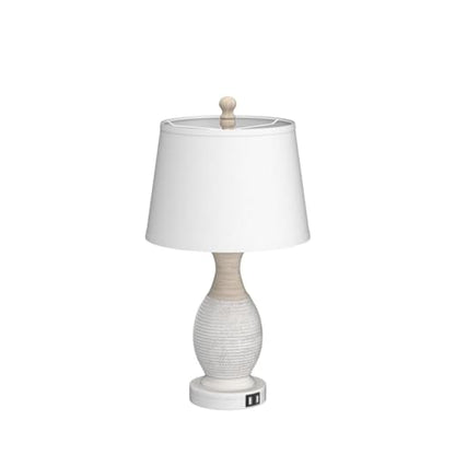 PARTPHONER Table Lamps Set of 2, Bedside Touch Lamp with USB C+A Charging Ports, Side Table Lamp with White Fabric Shade (LED Bulbs Included) - size: (No Color) 22.6" Touch Lamp