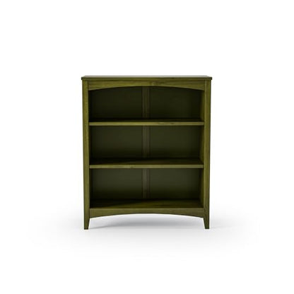 Camaflexi Shaker Style 3 Shelf Bookcase/Solid Wood / 36" High/Adjustable Shelving/Closed Back/Display Bookshelf for Living Room, Bedroom, Home and Office, Olive Grove Green - color: Olive Grove Green, size: 36"