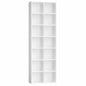 FOTOSOK 71'' Tall Bookshelf with 14 Cubes, 7 Tier Double Wide White Bookshelf with 6 Adjustable Shelves, 19.6" Narrow Bookcase DVD/CD Media Storage, Space Saving Display Shelf Cabinet, White - color: White