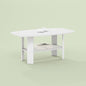 Gurney Coffee Table with Shelf for Living Room, White - color: White