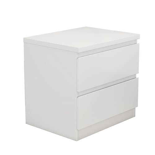 Nightstand with Drawers, Bedside Table with Drawers, Sofa Side Table Storage Cabinet, Night Stand for Bedroom Living Room (1, 2 Drawers White, 19.7" W×15.6" D×18.9" H) - color: 2 Drawers White