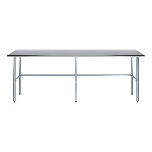 18 in. x 96 in. Open Base Stainless Steel Work Table | Residential & Commercial | Food Prep | Heavy Duty Utility Work Station | NSF - size: 96 in. Length x 18 in. Width