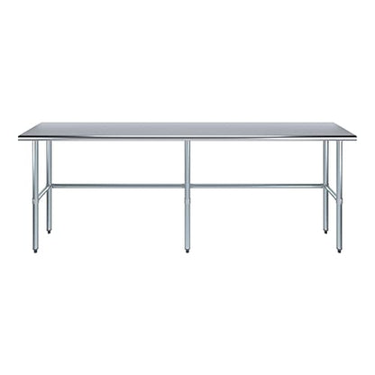 18 in. x 96 in. Open Base Stainless Steel Work Table | Residential & Commercial | Food Prep | Heavy Duty Utility Work Station | NSF - size: 96 in. Length x 18 in. Width