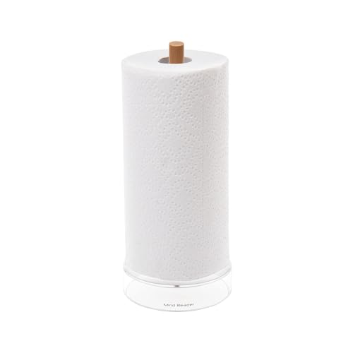 Mind Reader Paper Towel Holder, Kichen Storage, Countertop Organizer, Caddy, Kitchen, Acrylic, 6"L x 6"W x 14.65"H, Brown - style: Paper Towel Holder