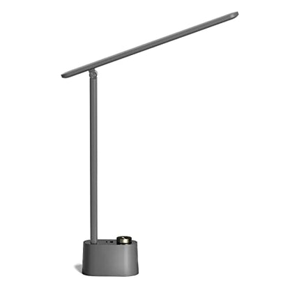 Honeywell HWT-H01 LED Desk Lamp, Foldable & Stepless Dimmable, Gray | Sunturalux Eye-Caring Desk Light with Charging Ports, Modern Table Lamp, Reading Lamp for Home Office Bedroom College Dorm - color: Gray