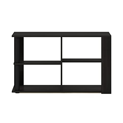 Furinno Romain Narrow End Table with Shelves, Espresso/Black - color: Espresso/Black, size: Narrow End Table