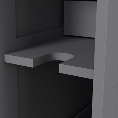 HOMCOM 6.25" x 20.5" x 28.25" Wood Rolling Narrow Bathroom Side Storage Cabinet - Gray - color: Grey