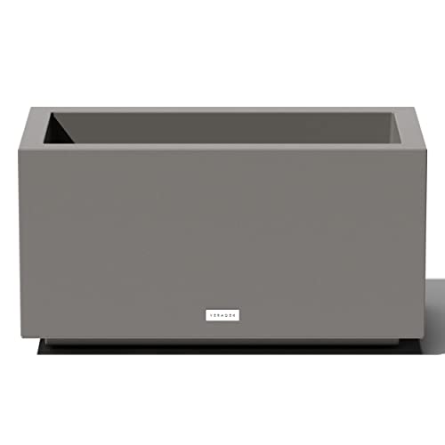 Veradek Block Series Long Box Planter - Large Rectangular Planter for Indoor or Outdoor Patio/Porch | Durable All-Weather Use with Drainage Holes | Modern Décor for Tall Plants, Flowers or Shrubs - color: Gray, size: Small