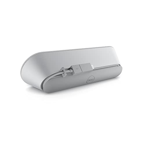Dell SP3022 USB Computer Speaker for PC, Laptop, Monitor, Business Conference-Mini Soundbar Speakerphone, AI Noise Echo Cancellation, Full Duplex Audio, 2 x 1.8W, MS-Teams Certified - Platinum Silver - style: SP3022