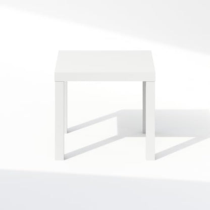 Furinno Classic Modern Coffee Table, Printer Stand, White | 1.8" Triple Thick Square Tabletop, Side Table with 4 Legs, for Living Room, Bedroom, Home Office - color: White, size: Square