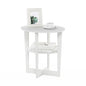 Furinno Jaya Side Table, 2-Tier Round Modern End Table with Oval Tabletop, Night Stand, Bedside Table with Open Shelf, for Living Room, Bedroom, White - color: White, size: 1-Pack, 2 Tiers, Oval Panel