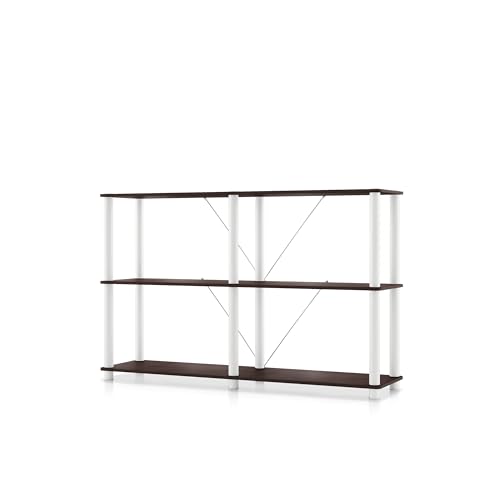 Homes: Inside + Out Apexa Modern 3-Tier Extra Wide Shelving Units, Collectibles Display Shelves, Easy Assembly Console Table, Home Storage Organizer for Living Room, Bedroom, Office, Espresso - color: Espresso, size: 3-Tier (Extra Wide)