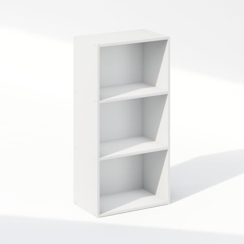 Furinno Reed Closet Organizers and Storage, 3-Tier Closet Organizer, Open Shelf Closet Storage, for Wardrobe, Bedroom, Living Room, White - color: White, size: 3-Tier; 15.6" W