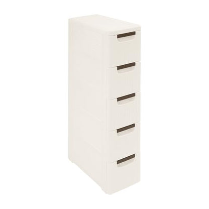 Narrow Storage Deep Cabinet, Space-Saving Mobile Slim Plastic Bathroom Storage Cart, Organizer Cart with Wheels for Office Classroom Bedroom, Easy Assembly & Removable Drawers (5-Tier) - size: 5-Tier
