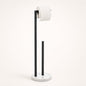 Marble Toilet Paper Holder Stand -Matte Black, Freestanding with Storage, Floor Stand, Silver Toilet Roll Holder, Standing Paper Towel Holder - color: Matte Black