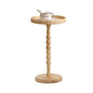 Small Side Table，Rattan Round Drink Tables for Small Spaces, Boho Circle Accent Table Coffee Table with Solid Wood Leg for Living Room, Pedestal Table for Bedroom, Corners - size: High: 21.4", style: Boho side table B