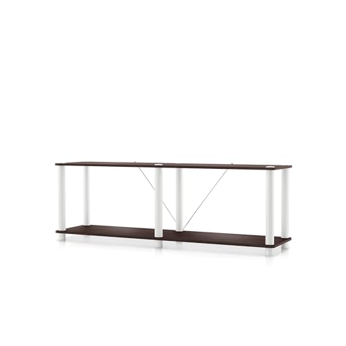 Homes: Inside + Out Apexa Modern 2-Tier Extra Wide Shelving Units, Collectibles Display Shelves, Easy Assembly Low Shelf, Home Storage Organizer for Living Room, Bedroom, Office, Espresso - color: Espresso, size: 2-Tier (Extra Wide)