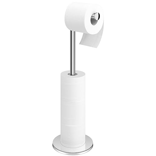TACGEA Toilet Paper Holder Stand, Bathroom Toilet Paper Roll Holder Stainless Steel, Storage for 4 Rolls of Toilet Tissue, Silver - color: Silver
