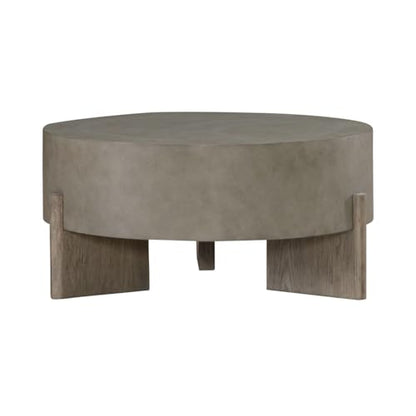 Liberty Furniture Affinity Round Cocktail Table for Living Room - Dusty Taupe Faux Concrete Tops - size: Round Cocktail Table