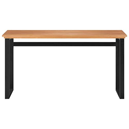 Solid Teak Wood Console Desk 47.2 Inch Rustic Computer Desk for Home Office with Sturdy Legs and Smooth Surface for Writing and Studying - size: 17.7 x 47.2 x 29.5 in (W x L x H)