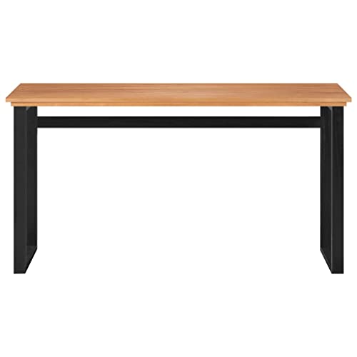 Solid Teak Wood Industrial Desk Industrial Aesthetic Computer Desk Compact Teak Wood Workspace for Home Office - size: 17.7 x 47.2 x 29.5 in (W x L x H)