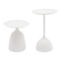 2-Piece Coffee Table, Durable Small Round Coffee Tables for Living Room, Easy Assembly Modern Nesting Coffee Tables Set, Circle Side Tables Round End Table for Sofa Bedside Balcony (White) - color: White