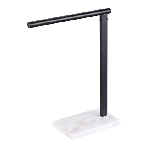 KOKOSIRI Hand Towel Rack Stand Towel Holder with Steady Marble Base for Bathroom Vanity Countertop, Matte Black Stainless Steel 15.7'' Height THS0006-BK - color: Matte Black, size: 1-Bar
