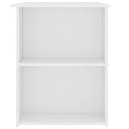 Modern White Engineered Wood Compact Desk with Two Built-in Shelves for Home Office Storage and Organization - color: White