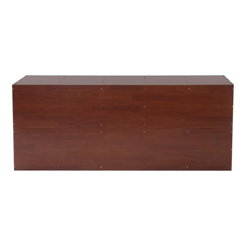 2-Tier Solid Wood Bookshelf with Deep Cubes, 10/4 Compartments Open Shelf Low Bookcase - Horizontal Wide Storage Shelf, Floor Standing for Living Room, Office & Bedroom (10 Cubes) - size: 10 Cubes