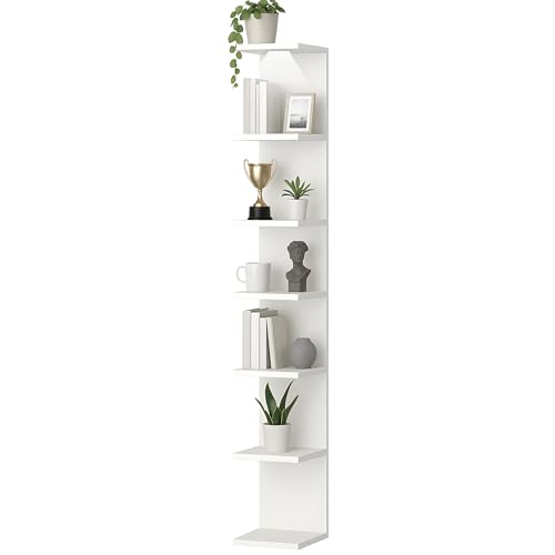 home stuff Wall shelf unit, 11 3/4x74 3/4,Use fixing devices suitable for the walls in your home. (White with LED Light) - color: White With Led Light