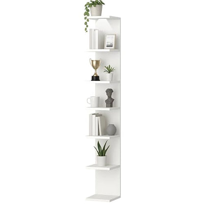 home stuff Wall shelf unit, 11 3/4x74 3/4,Use fixing devices suitable for the walls in your home. (White with LED Light) - color: White With Led Light