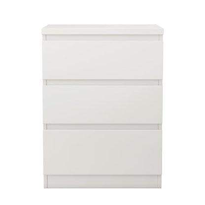 Nightstand with Drawers, Bedside Table with Drawers, Sofa Side Table Storage Cabinet, Night Stand for Bedroom Living Room (1, 3 Drawers White, 19.7" W×15.6" D×26.57" H) - color: 3 Drawers White