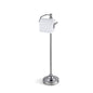 SunnyPoint Deluxe Free Standing Heavy Weighted Toilet Tissue Paper Roll Holder Stand (Brushed Nickel) - color: Brushed Nickel