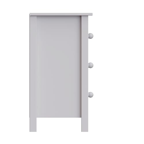 From the Tree Furniture Tall Nightstand with 3 Drawers - Solid Pine Wood Bedside Table with Spacious Storage & Sustainable Design - Gray Side Table for Bedroom Organization & Style - color: Grey