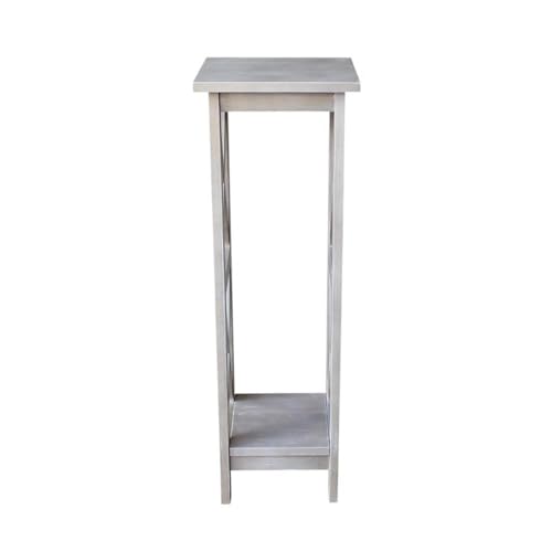 International Concepts 36" X-Sided Plant Stand, H, Gray - color: Washed Gray Taupe, size: 12 inch W x 12 inch D x 36 inch H