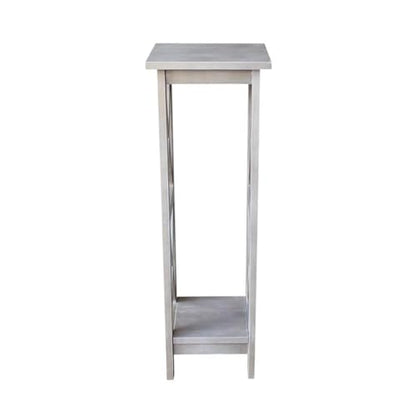 International Concepts 36" X-Sided Plant Stand, H, Gray - color: Washed Gray Taupe, size: 12 inch W x 12 inch D x 36 inch H