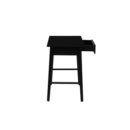 Linon Melissa Black Wooden One Drawer Writing Desk - color: Black