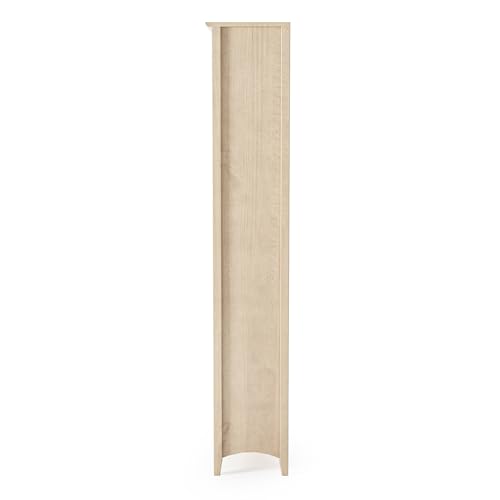 Camaflexi Shaker Style 6 Shelf Bookcase/Solid Wood / 72 inch Tall/Adjustable Shelving/Closed Back/Display Bookshelf for Living Room, Bedroom, Home and Office, Light Oak - color: Light Oak, size: 72"