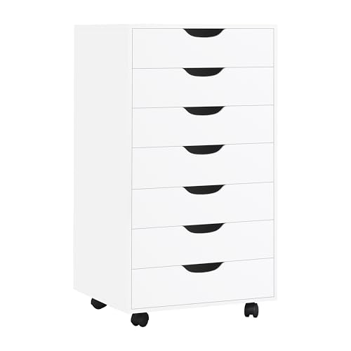 Naomi Home Multi-Drawer Storage Cabinet with 7 Drawers, Compact Organizer for Living Spaces & Home Storage - color: White, style: 7 Drawer
