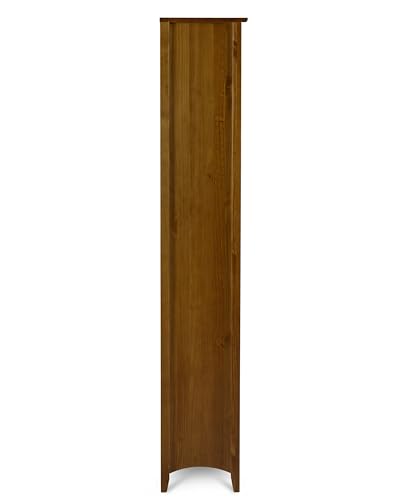 Camaflexi Shaker Style 6 Shelf Bookcase / Solid Wood / 72 inch Tall / Adjustable Shelving / Closed Back / Display Bookshelf for Living Room, Bedroom, Home and Office, Cherry - color: Brown, size: 72"